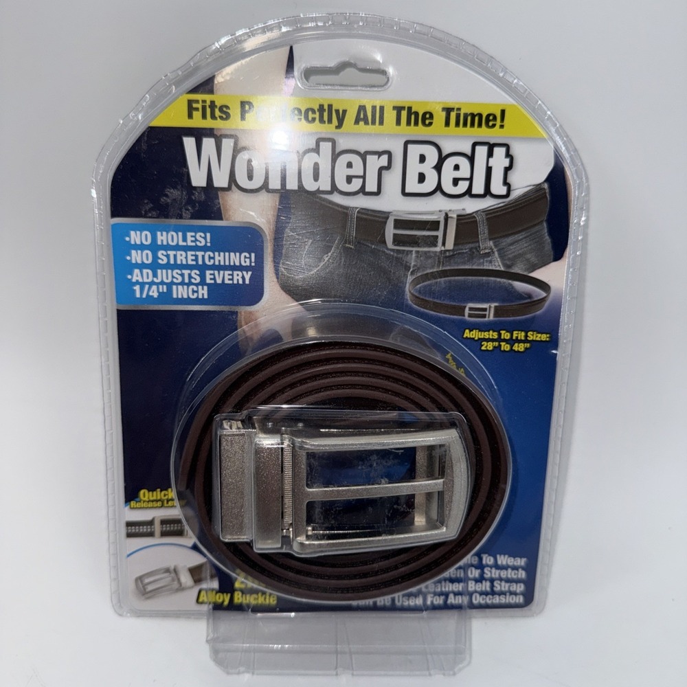 Mens‎ Adjustable Wonder Belt Adjust To Fit 28" To 48"Inch Waist Brown New Sealed